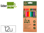 Crayon couleur liderpapel certifie fsc mine             extra-resistante ecouse etui  carton de 12 coloris assortis