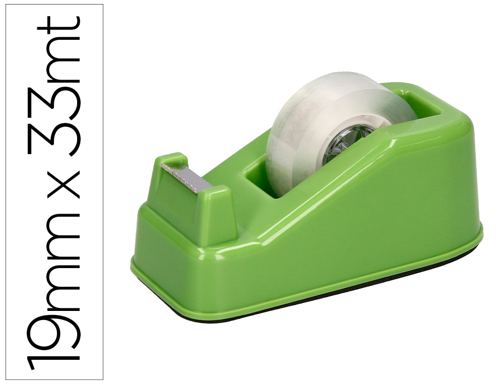 602667g-1.jpg Devidoir de comptoir liderpapel ecouse 100% plastique recycle ruban adhesif 19mmx33m coloris vert – Image 1