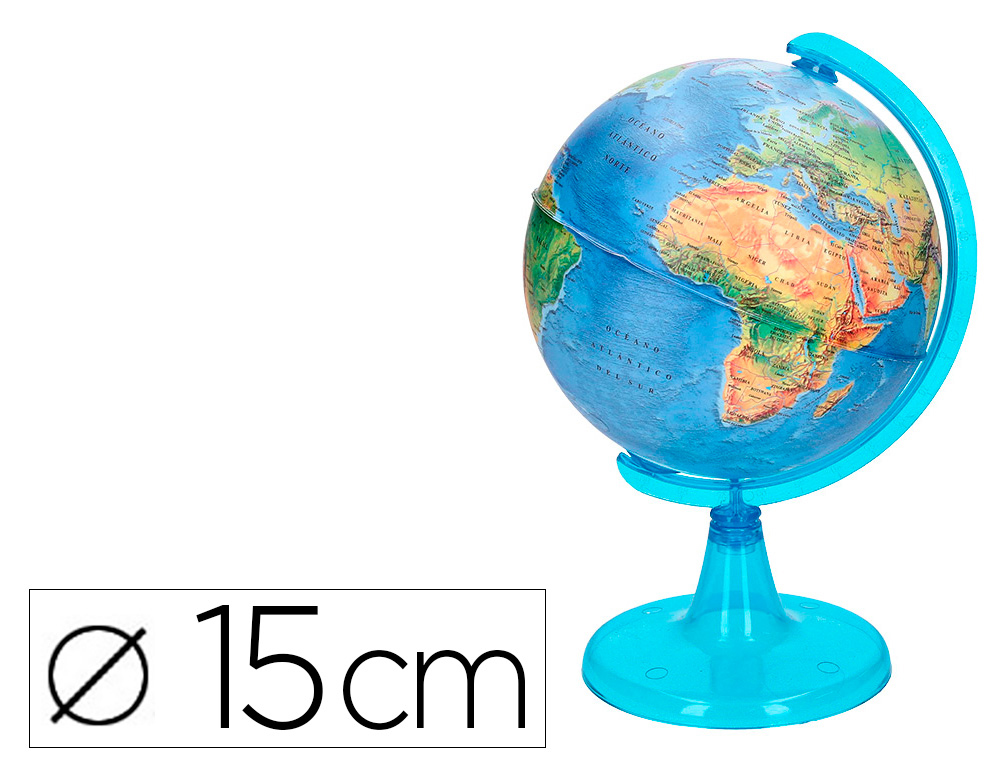 602670g-1.jpg Globe terrestre liderpapel carte physique fr diametre 15 cm – Image 1
