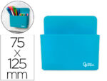 Pot a crayons liderpapel plastique magnetique          125x75x40 mm bleu