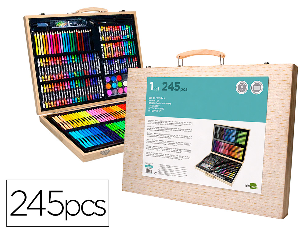 602685g-1.jpg Set de pinture liderpapel bois 245 pieces boite de 49x36,6x4,5 cm – Image 1