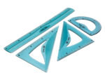 Set traçage liderpapel ecouse 100% plastique pet recycle    equerre 20 cm 18 cm regle 30  cm et demi-cercle 10 cm – Image 6