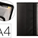 Trieur liderpapel 13 compartiments polypro a4      fermeture eclair coloris noir