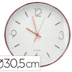 Horloge murale q-connect metallique mouvement          silencieux diametre 35,5 cm   coloris chrome