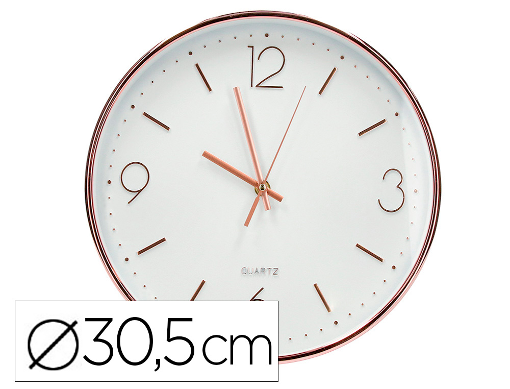 602691g-1.jpg Horloge murale q-connect metallique mouvement silencieux diametre 35,5 cm coloris chrome – Image 1