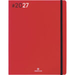 Agenda oberthur semainier 27 fsc flex 1 semaine sur 2      pages 21x27cm 144p coloris    rouge