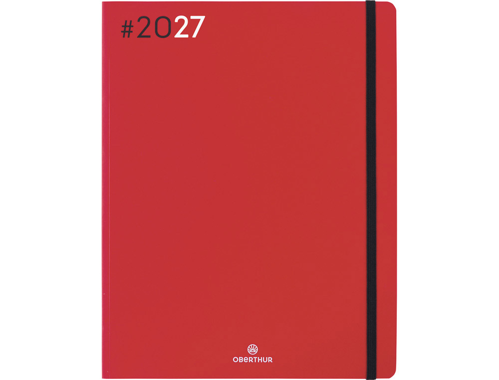 602854g-1.jpg Agenda oberthur semainier 27 fsc flex 1 semaine sur 2 pages 21x27cm 144p coloris rouge – Image 1