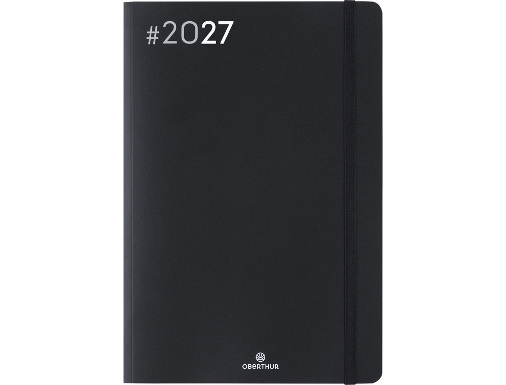 602890g-1.jpg Agenda oberthur semainier 25 fsc flex 1 semaine sur 2 pages 16x24cm 128p coloris noir – Image 1