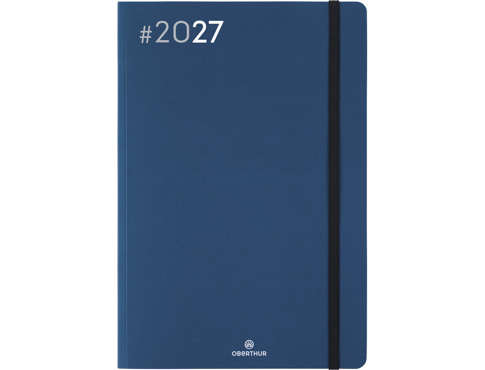 603238g-1.jpg Agenda oberthur semainier 25 fsc flex 1 semaine sur 2 pages 16x24cm 128p coloris marine – Image 1