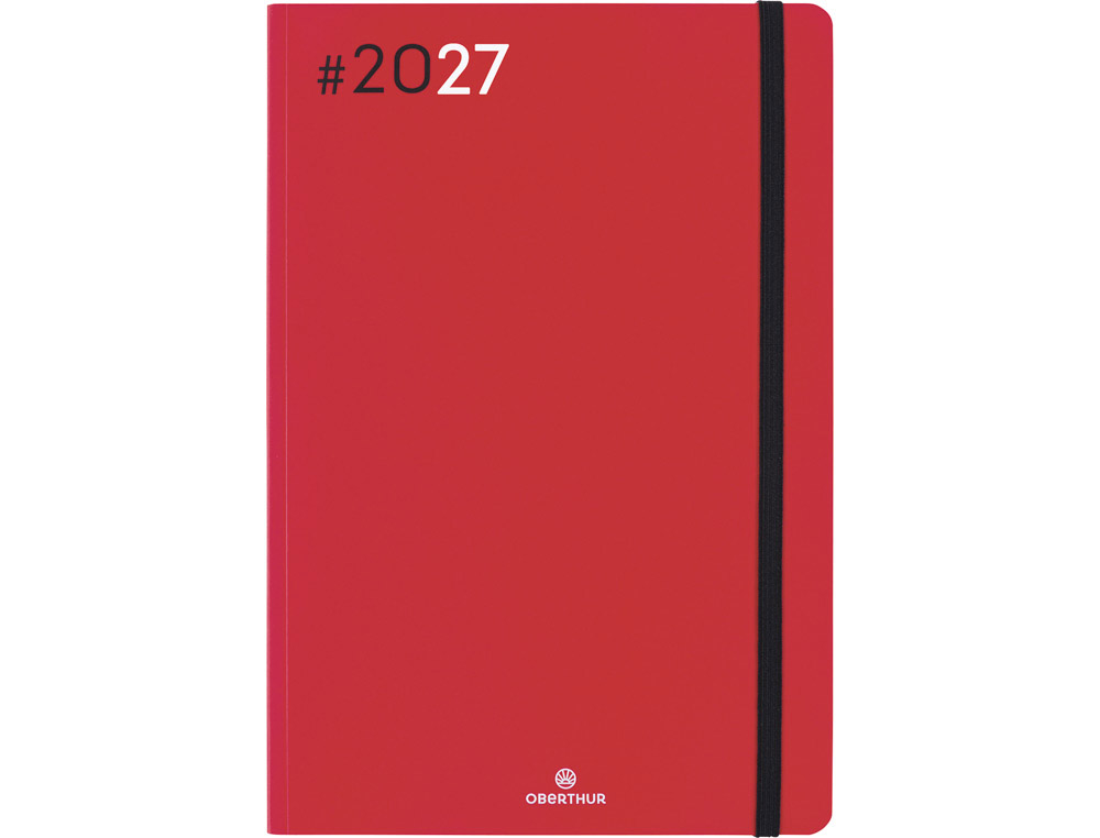 603562g-1.jpg Agenda oberthur semainier 25 fsc flex 1 semaine sur 2 pages 16x24cm 128p coloris rouge – Image 1