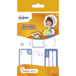 Etiquette avery congelation 63x33mm coloris motifs bleu   18 unites
