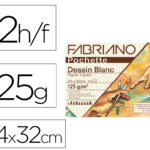 Pochette fabriano papier a dessin a grain 240x320mm 125g coloris blanc 12 feuilles