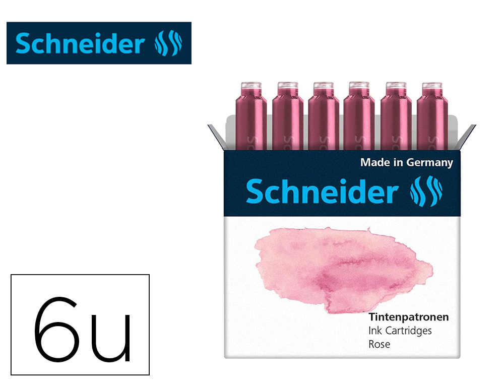 604030g-1.jpg Cartouche encre schneider coloris rose pastel boite 6 unites – Image 1
