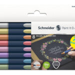 Pochette schneider roller metallique paint it 050 trait 0,4 mm pointe ultra smooth 8  coloris assorti