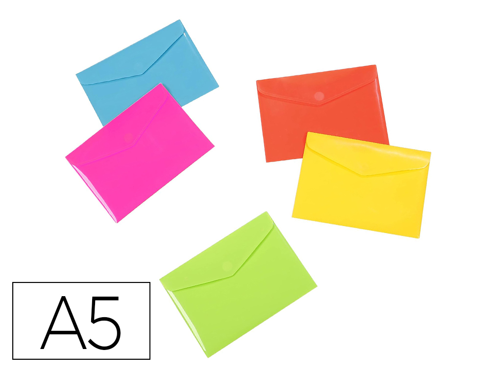 604113g-1.jpg Presentoir viquel pochette enveloppe rainbow pastel a5 250x180mm pp 2/10e brillant fermeture rabat et velcro coloris ass – Image 1