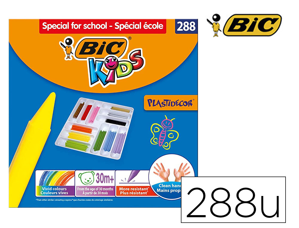 Craie coloriage bic kids plastidecor format special    ecole 288 unites