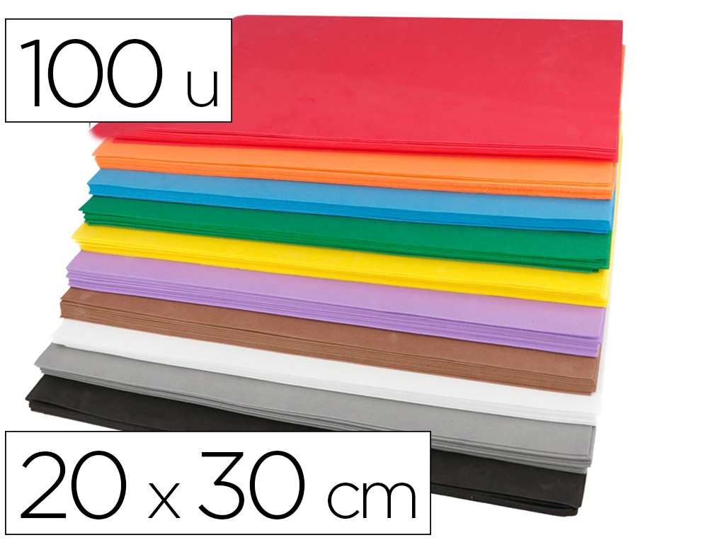 Maxi pack mousse eva innspiro 1mm 200x300mm 10 coupons      coloris assortis lot 100      plaques