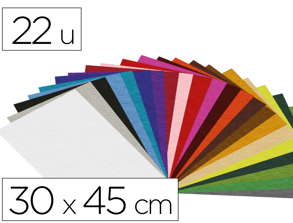 Feutrine innspiro acrylique 1 mm 30x45cm coloris assortis   22 coupons