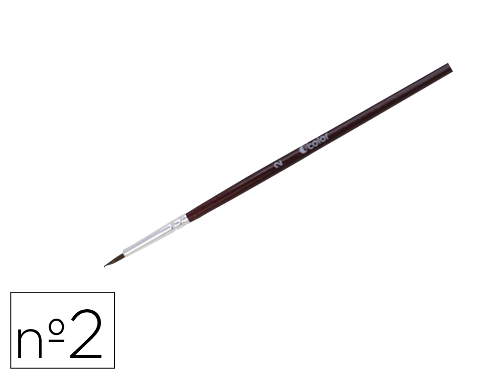 Pinceau o'color poils poney nº2 ideal gouache et aquarellevirole aluminium manche bois  laque lot 10 unites
