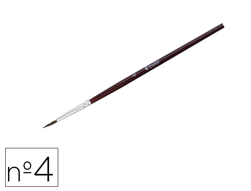 Pinceau o'color poils poney nº4 ideal gouache et aquarellevirole aluminium manche bois  laque lot 10 unites