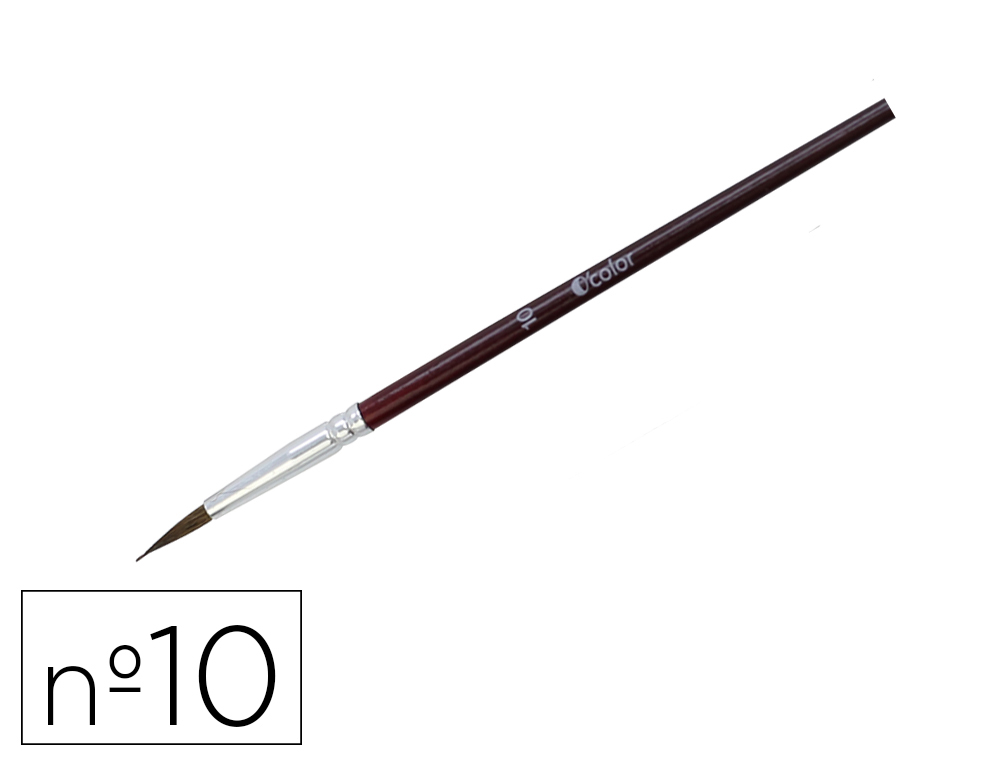 Pinceau o'color poils poney nº10 ideal gouache et aquarelle virole aluminium manche boislaque lot 10 unites