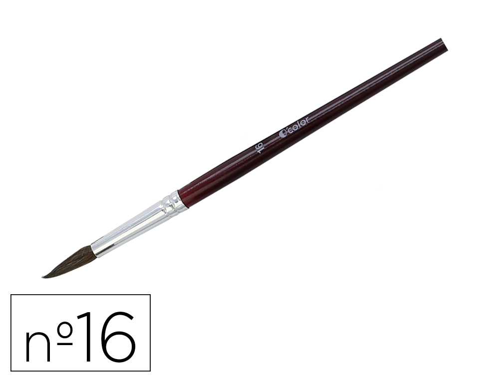 Pinceau o'color poils poney nº16 ideal gouache et aquarelle virole aluminium manche boislaque lot 10 unites