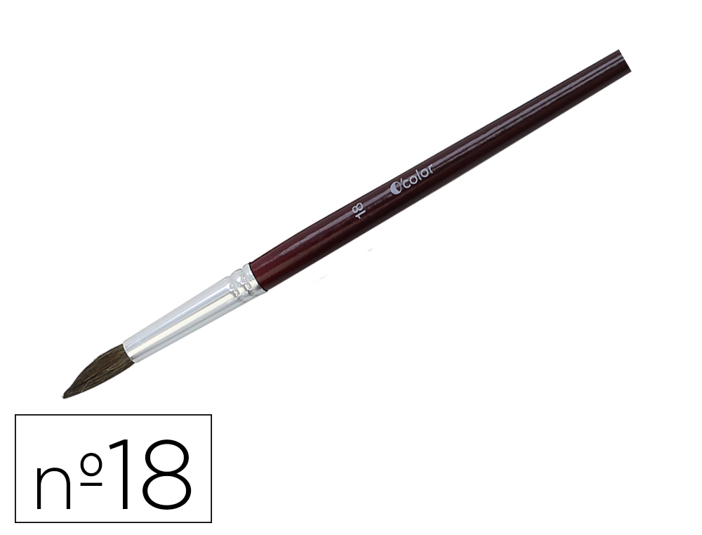 Pinceau o'color poils poney nº18 ideal gouache et aquarelle virole aluminium manche boislaque lot 10 unites