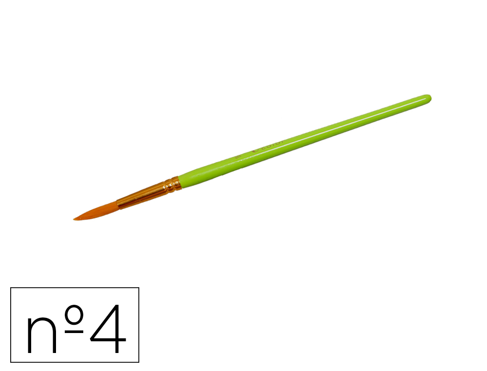 Pinceau o'color poils synthetique nº4 nylon souples nerveux virole aluminium manche bois  laque lot 10 unites