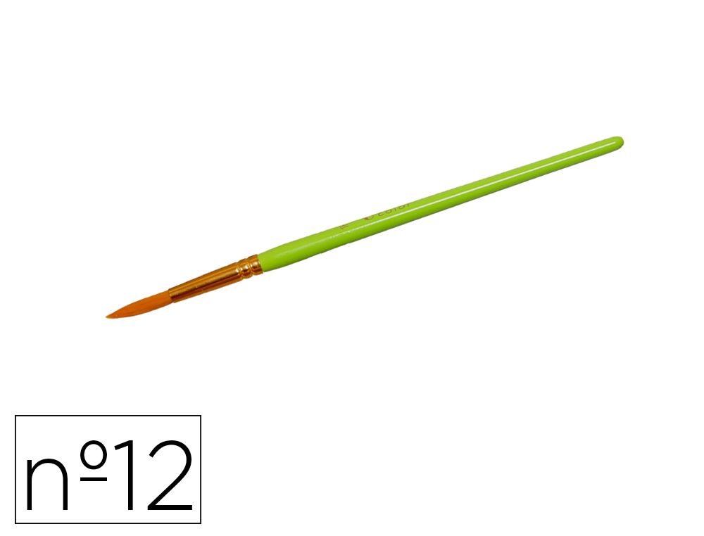 Pinceau o'color poils synthetique nº12 nylon souples nerveuxvirole aluminium manche bois  laque lot 10 unites