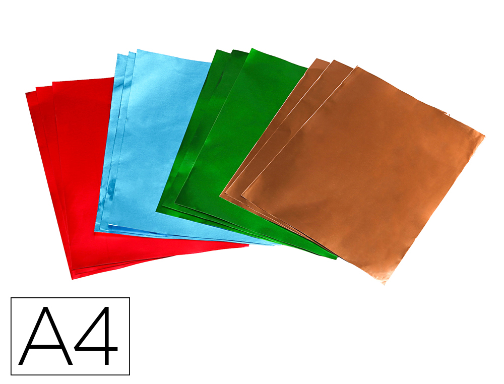 Feuille metal o'color a repousser a4 aluminium        coloris assortis sachet 12    unites