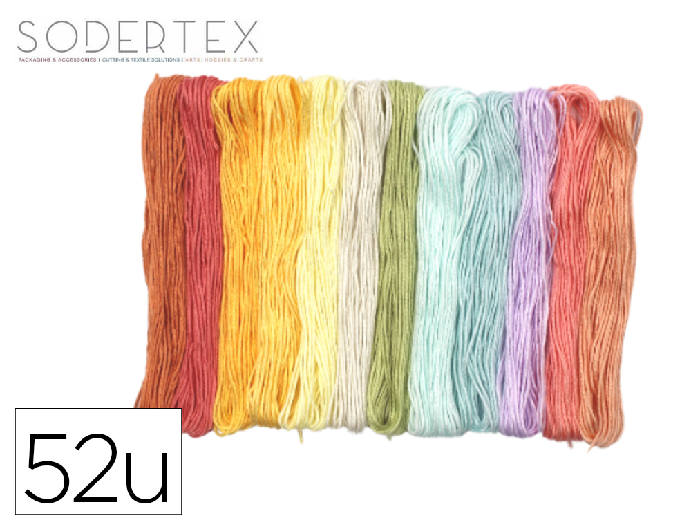 604603g-1.jpg Fil sodertex broder/bracelets bresiliens 8m 13 coloris pastel assortis lot 52 unites – Image 1