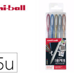Pochette uniball signo roller encre gel ecriture moyenne    coloris metallise or / argent / bronze / bleu / rouge 5