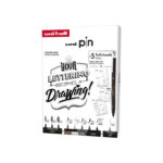 Coffret uniball feutre unipin edition lettering 8 unites +  porte-mines