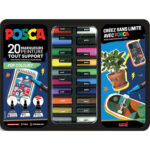 Mallette posca marqueur les essentiels 20 unites coloris  assortis