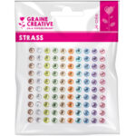 1 planche graine creative de 100 strass 5 mm couleurs      pastel