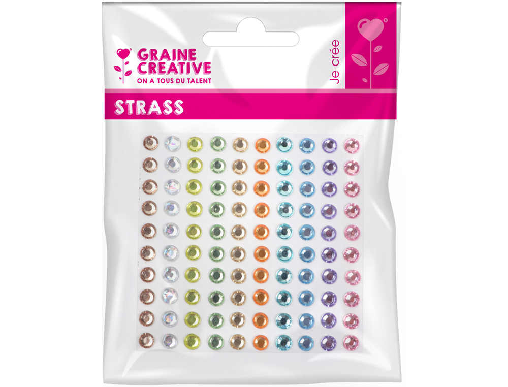 605758g-1.jpg 1 planche graine creative de 100 strass 5 mm couleurs pastel – Image 1