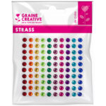 1 planche graine creative de 100 strass 5 mm couleurs      vives