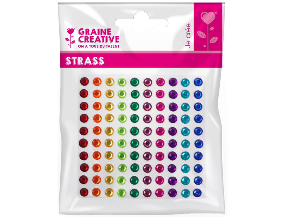 605759g-1.jpg 1 planche graine creative de 100 strass 5 mm couleurs vives – Image 1