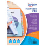Double pochette intercalaire avery a4+ pp 180 microns 8    touches coloris transparent + onglets bristols imprimables
