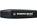 Marqueur stabilo boss original marker encre base    eau pointe biseautee largeur  trace 2/5mm coloris noir