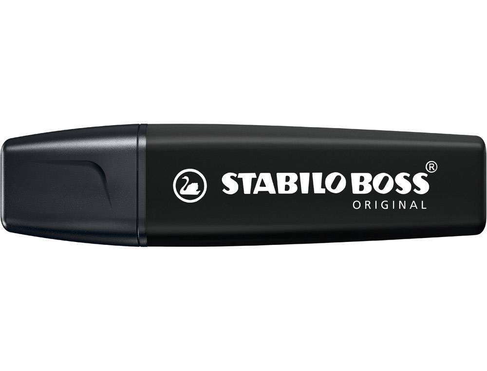 606508g-1.jpg Marqueur stabilo boss original marker encre base eau pointe biseautee largeur trace 2/5mm coloris noir – Image 1