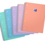 Cahier oxford smart spirale et 4 trous 230x297 160p optik paper q5x5 coloris pastel     assortis