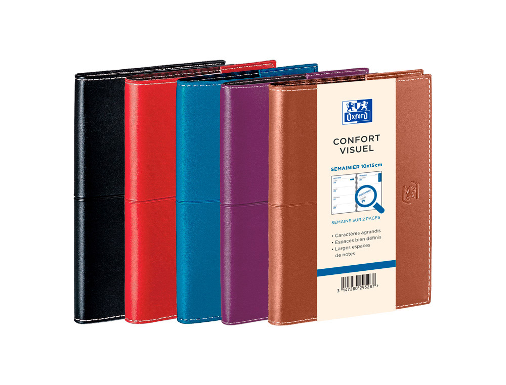 Agenda oxford voyage visio+ integral 1 semaine/2 pages    10x15 cm 128p coloris assortis