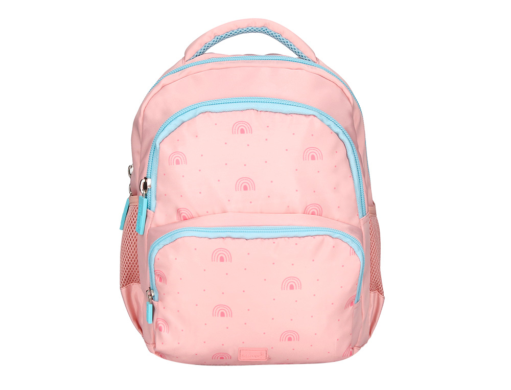 610106g-1.jpg Sac a dos liderpapel scolaire arc-en-ciel 350x110x270mm coloris rose – Image 1
