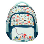 Sac a dos liderpapel scolaire voiture 350x110x270mm coloris vert d'eau
