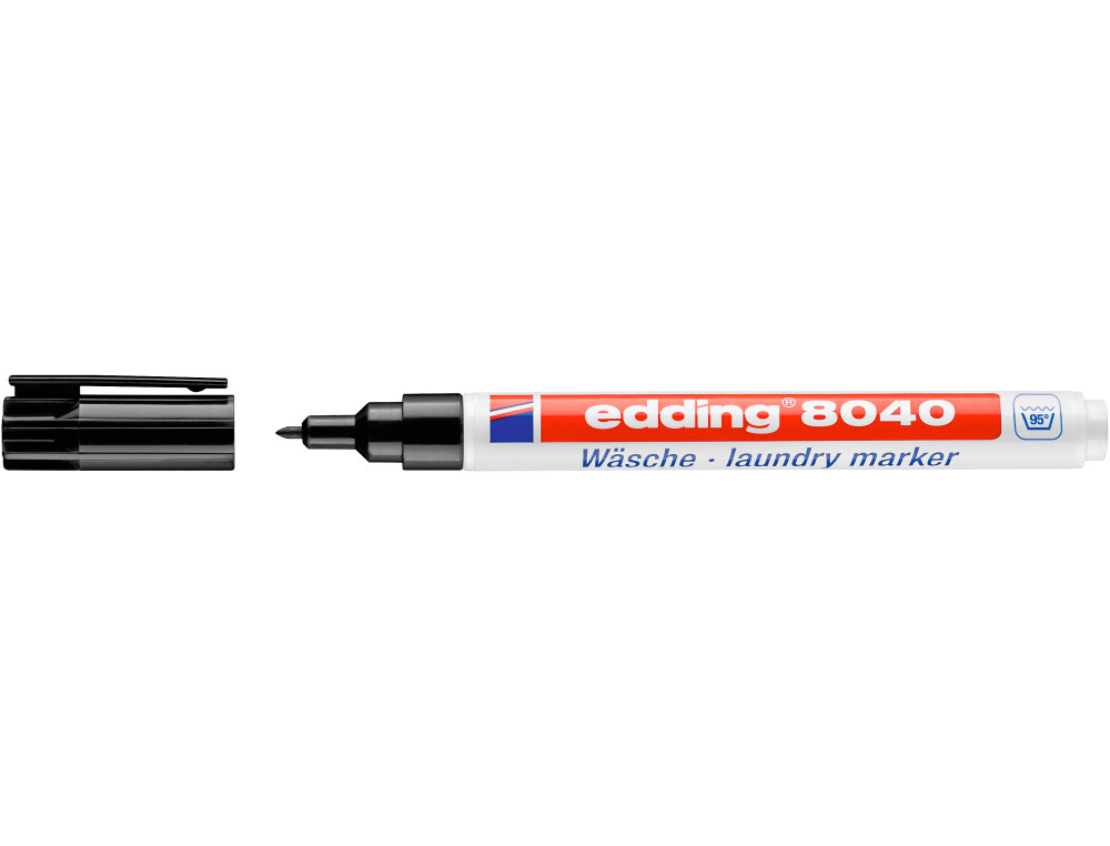 610791g-1.jpg Marqueur edding e-8040 special tissu point ogive trait 1mm coloris noir – Image 1