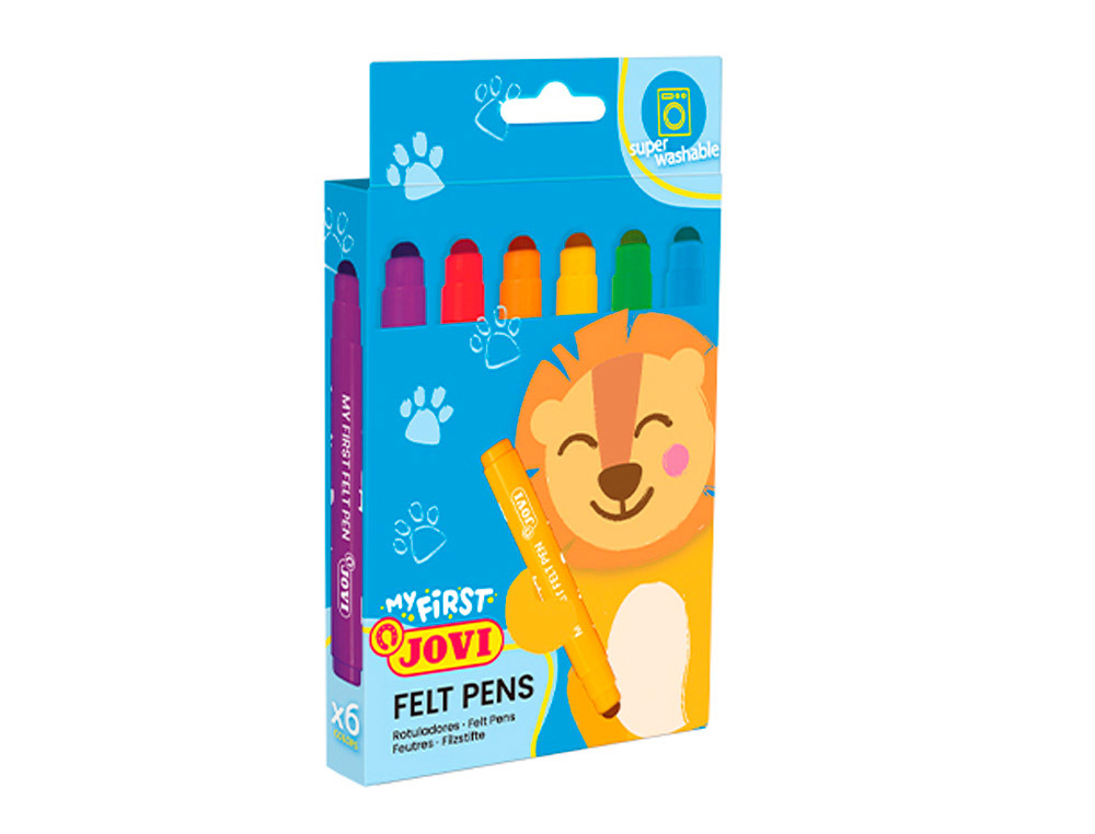 610947g-1.jpg Feutre jovi my first encre lavable pointe anti-enfoncement trait constant coloris assortis – Image 1