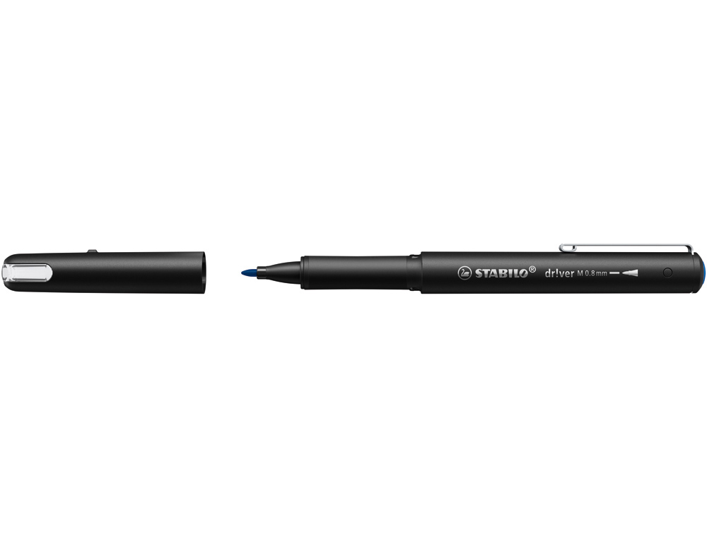 611064g-1.jpg Stylo-feutre stabilo driver pointe moyenne trait 0,8mm encre bleue – Image 1