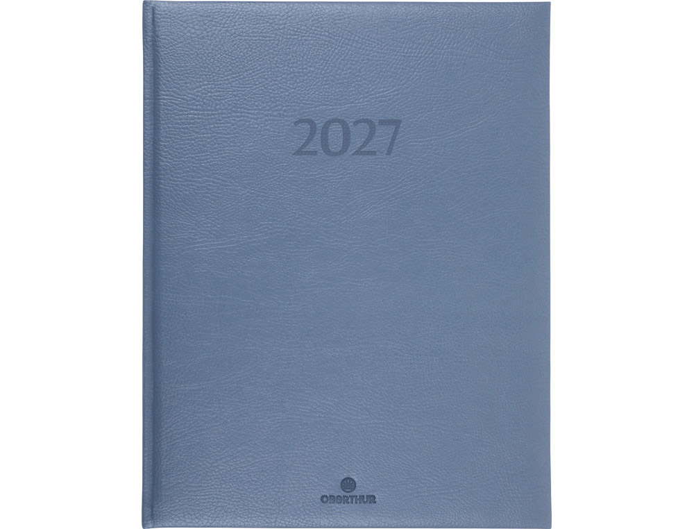 611333g-1.jpg Agenda oberthur london semainier 27 1 semaine/2 pages 21x27cm 128p fsc coloris bleu gris – Image 1