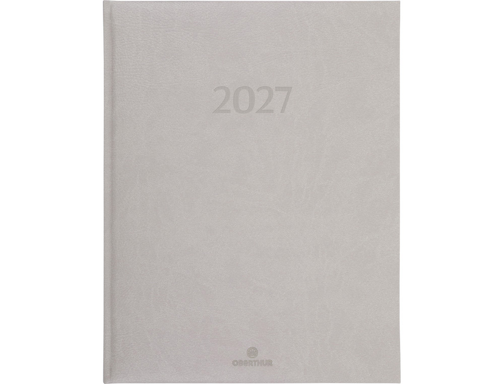 611334g-1.jpg Agenda oberthur london semainier 27 1 semaine/2 pages 21x27cm 128p fsc coloris gris clair – Image 1